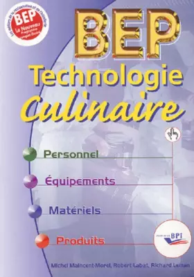 Couverture du produit · Technologie culinaire BEP