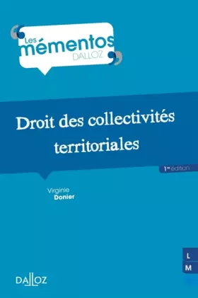Couverture du produit · Droit des collectivités territoriales - 1ère édition: Mémentos
