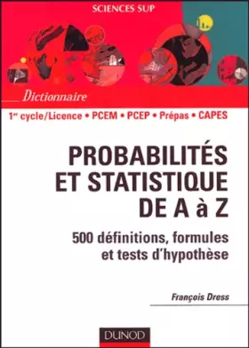 Couverture du produit · Probabilités et statistiques de A à Z