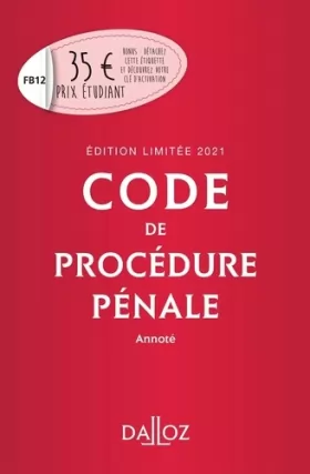 Couverture du produit · Code de procédure pénale annoté