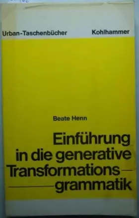 Couverture du produit · Einführung in die generative Transformationsgrammatik.