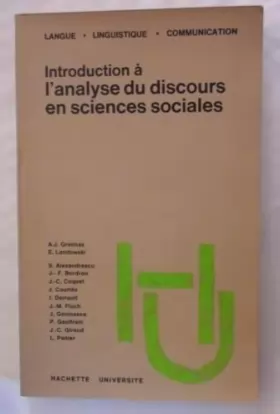Couverture du produit · Introduction à l'analyse du discours en sciences sociales