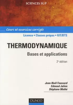 Couverture du produit · Thermodynamique : Bases et applications