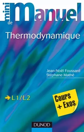 Couverture du produit · Mini manuel de Thermodynamique: Rappels de cours et exercices corrigés