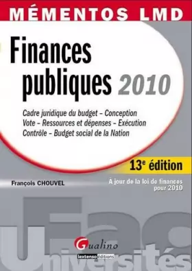 Couverture du produit · Finances publiques 2010