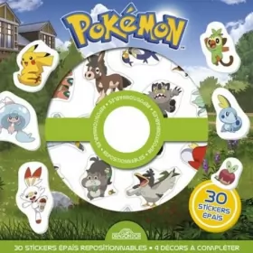 Couverture du produit · Pokémon - Pochette de stickers repositionnables – Cherche-et-trouve et jeux ! – Pochette de 30 autocollants épais et reposition
