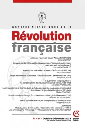 Couverture du produit · Annales historiques de la Révolution française Nº414 4/2023: Varia