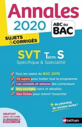 Couverture du produit · Annales ABC du BAC 2020 SVT Term S