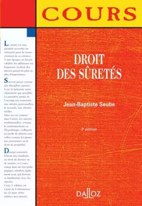 Couverture du produit · Droit des sûretés : Edition 2006