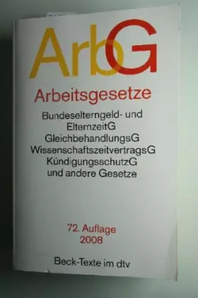 Couverture du produit · Arbeitsgesetze (ArbG)