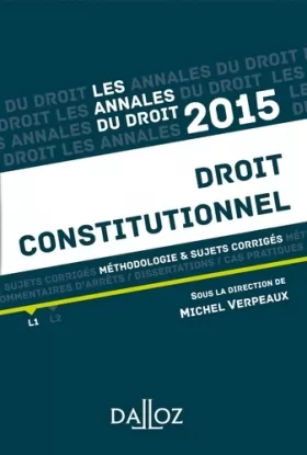 Couverture du produit · Annales Droit constitutionnel 2015