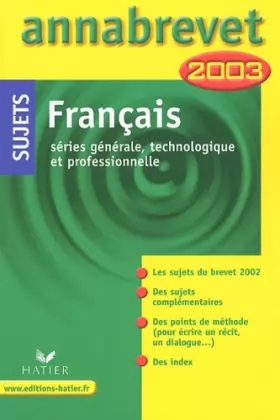 Couverture du produit · Français : Série générale, technologique et professionnelle