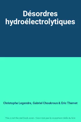 Couverture du produit · Désordres hydroélectrolytiques