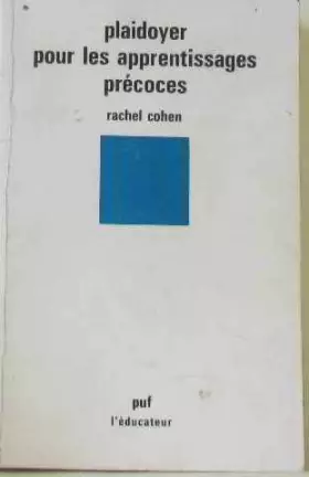 Couverture du produit · Plaidoyer pour les apprentissages précoces