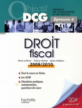 Couverture du produit · Objectif Dcg Droit Fiscal 2009 2010