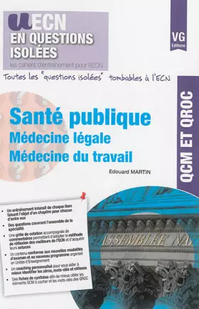Couverture du produit · Santé publique Médecine légale Médecine du travail