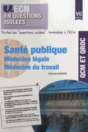 Couverture du produit · Santé publique Médecine légale Médecine du travail