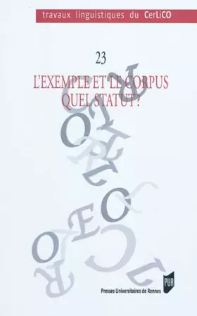 Couverture du produit · EXEMPLE ET LE CORPUS QUEL STATUT