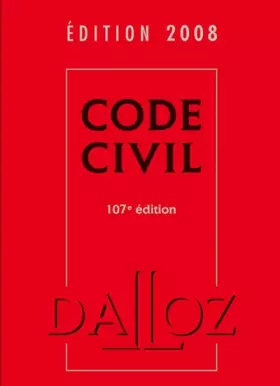 Couverture du produit · Code civil 2008