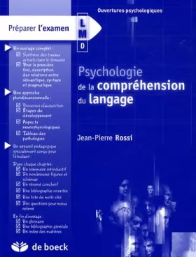 Couverture du produit · Psychologie de la compréhension du langage