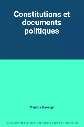 Couverture du produit · Constitutions et documents politiques