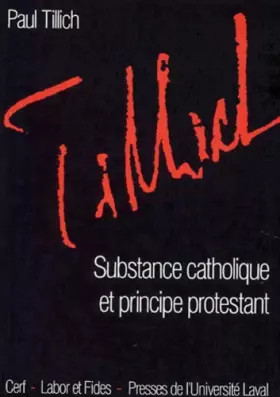 Couverture du produit · Substance catholique et principe protestant