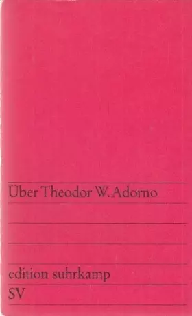 Couverture du produit · Über Theodor W. Adorno