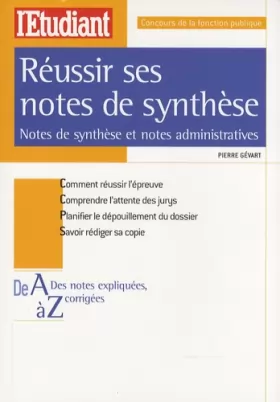 Couverture du produit · REUSSIR SES NOTES DE SYNTHESE (CONCOURS ADMINISTRATIFS A ET B)
