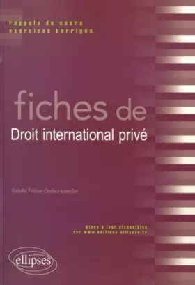 Couverture du produit · Fiches de Droit International Privé
