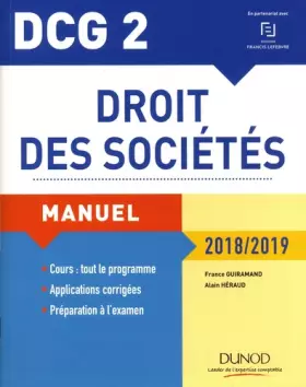 Couverture du produit · DCG 2 - Droit des sociétés 2018/2019 - Manuel: Manuel (2018-2019)