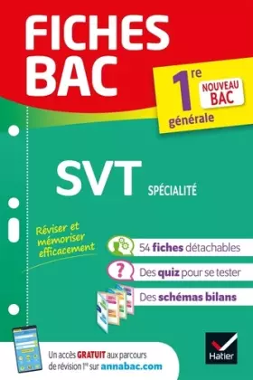 Couverture du produit · Fiches bac SVT 1re générale (spécialité): nouveau programme de Première