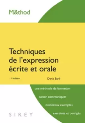Couverture du produit · Techniques de l'expression écrite et orale - 11e éd.