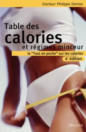 Couverture du produit · Table des calories et régimes minceur