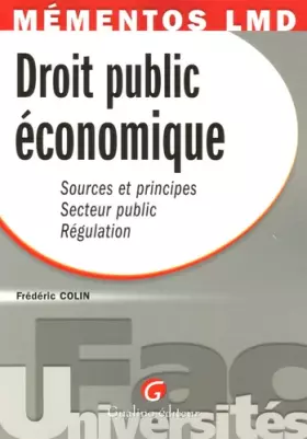 Couverture du produit · Droit public économique