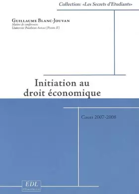 Couverture du produit · Initiation au droit économique