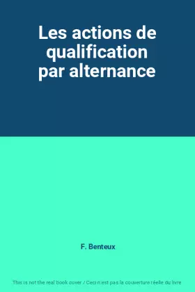 Couverture du produit · Les actions de qualification par alternance