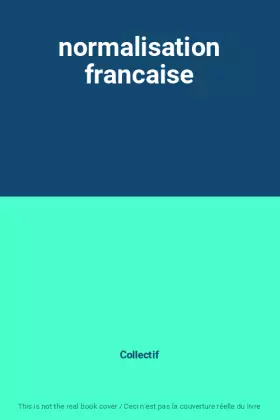 Couverture du produit · normalisation francaise