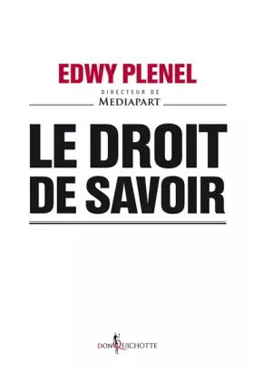 Couverture du produit · Le Droit de savoir