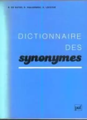 Couverture du produit · Dictionnaire des synonymes