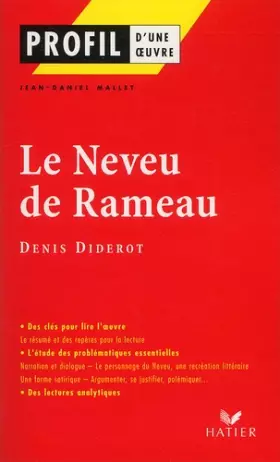 Couverture du produit · Profil d'une oeuvre : Le Neveu de Rameau, Denis Diderot (rédigé entre 1762 et 1777, édition posthume 1891)