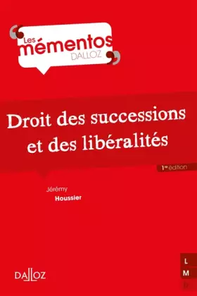 Couverture du produit · Droit des successions et des libéralités