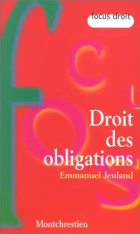 Couverture du produit · Le droit des obligations