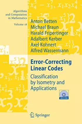 Couverture du produit · Error-correcting Linear Codes: Classification by Isometry And Applications