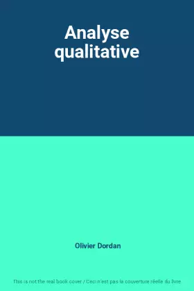 Couverture du produit · Analyse qualitative