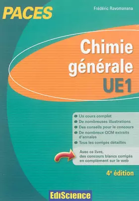 Couverture du produit · Chimie générale-UE1 PACES - 4e éd.: Manuel, cours + QCM corrigés