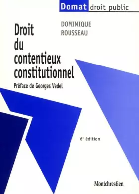 Couverture du produit · Droit du contentieux constitutionnel