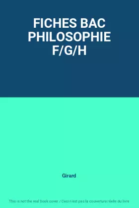 Couverture du produit · FICHES BAC PHILOSOPHIE F/G/H