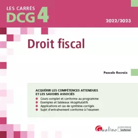 Couverture du produit · DCG 4 - Droit fiscal: Cours et applications corrigées (2022-2023)