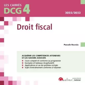 Couverture du produit · DCG 4 - Droit fiscal: Cours et applications corrigées (2022-2023)
