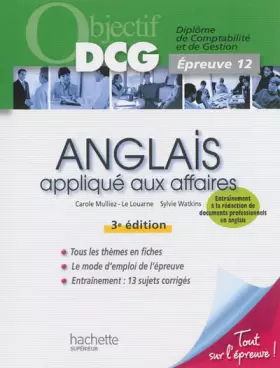 Couverture du produit · Objectif DCG - Anglais appliqué aux affaires